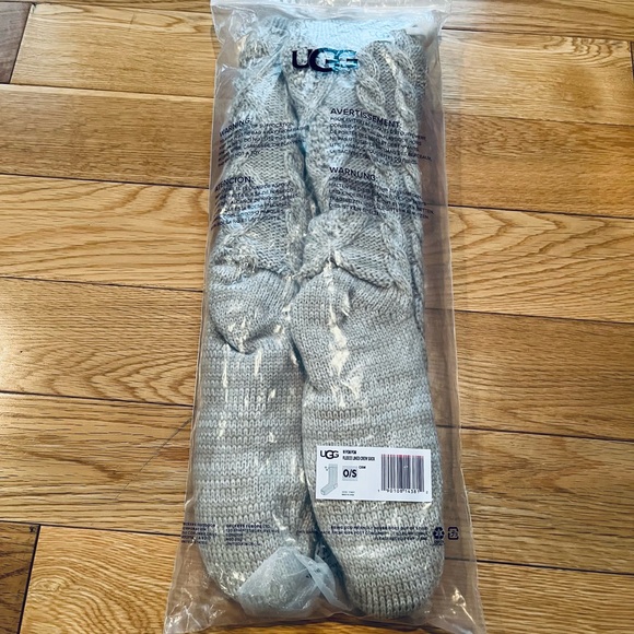 UGG Knit Pom-Pom Socks in Cream - Picture 5 of 6